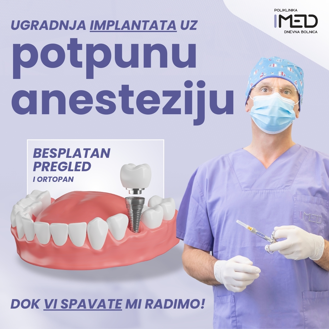 ugradnja implantata pod općom anestezijom, bezbolna ugradnja zubnih implantata, all on 4 implantati iskustva, all on 6 dentalni implantati, cijena all on 4 implantata, koliko traje oporavak nakon ugradnje implantata, kako se pripremiti za ugradnju zubnog implantata, mogući rizici ugradnje dentalnih implantata, kako izabrati najboljeg implantologa, postupak ugradnje zubnog implantata korak po korak, vodič za odabir materijala za dentalne implantate, IV sedacija za dentalne zahvate, razlike između all on 4 i all on 6 metode, prednosti i nedostaci dentalnih implantata, je li ugradnja implantata bolna, koliko košta ugradnja zubnog implantata, najnovije tehnike ugradnje dentalnih implantata, kako se brinuti o zubnim implantatima, zašto odabrati dentalne implantate umjesto proteza, postoji li doživotna garancija na zubne implantate